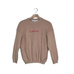 Soul Honey‎ S Bee Kind tan embroidered crew neck sweater